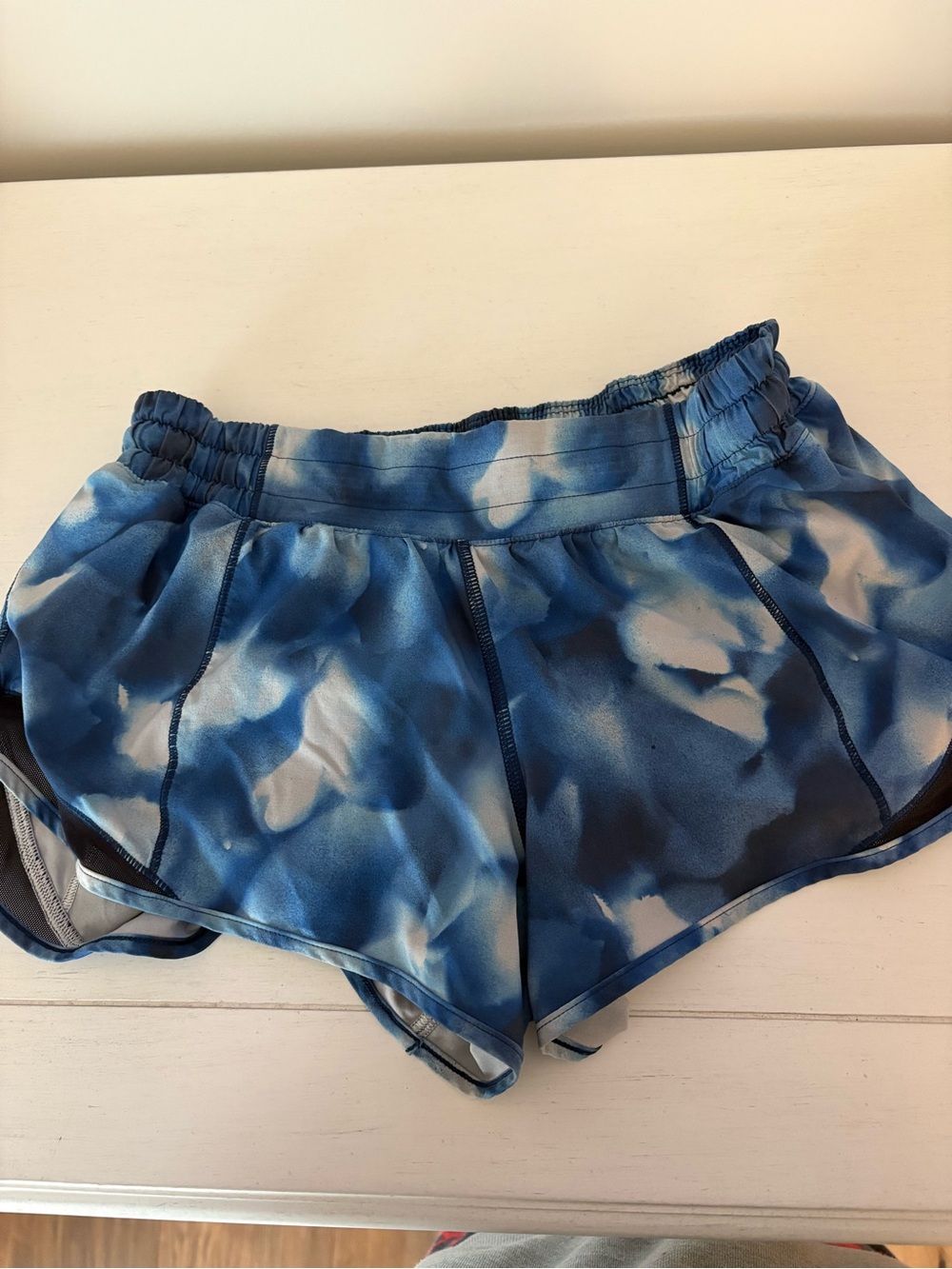 Lululemon Blue Tie-Dye Hotty Hot Shorts